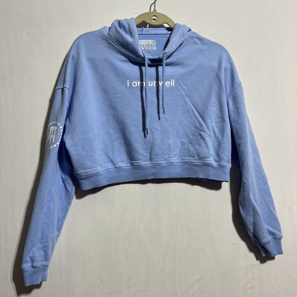 I Am Urvell Blue Cropped Hoodie